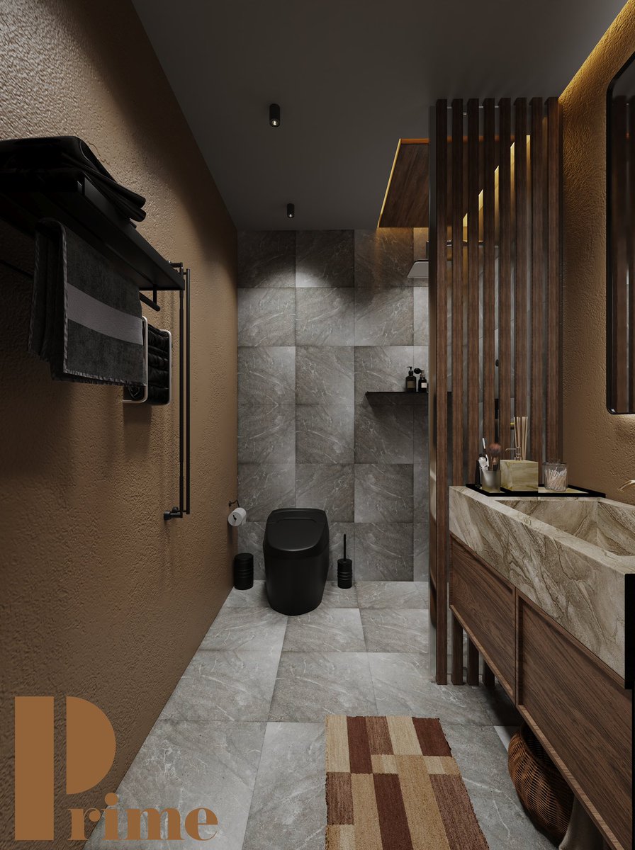 primerender's tweet photo. Brown &amp; Grey two tone bathroom design  #3drender #archiviz #3dsmax #vray #modern #bathroomsesign #bathroom #interiordesign https://t.co/RotQBUg2OC