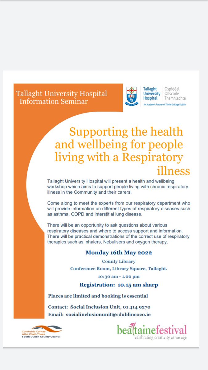 COPDOutreach_tuh (@copdoutreachtuh) on Twitter photo Less then a week to go! <a href="/COPDSupportIre/">COPD Support Ireland</a> @SielBleuIreland <a href="/NCPRespiratory1/">@NCPRespiratory</a> <a href="/ILFA_Ireland/">ILFA Ireland</a> <a href="/AsthmaIreland/">Asthma Society of Ireland</a> <a href="/AineLynch2/">Aine Lynch</a> <a href="/ElaineBarker77/">Elaine Barker</a> Less then a week to go! <a href="/COPDSupportIre/">COPD Support Ireland</a> @SielBleuIreland <a href="/NCPRespiratory1/">@NCPRespiratory</a> <a href="/ILFA_Ireland/">ILFA Ireland</a> <a href="/AsthmaIreland/">Asthma Society of Ireland</a> <a href="/AineLynch2/">Aine Lynch</a> <a href="/ElaineBarker77/">Elaine Barker</a>