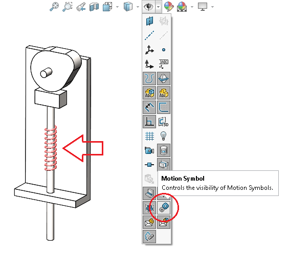 SOLIDWORKSCare's tweet photo. When using SOLIDWORKS Motion, make sure to activate the visibility of Motion Symbols ^OA #SOLIDWORKS #SWSIM #SWMotion https://t.co/6sebwGjagC