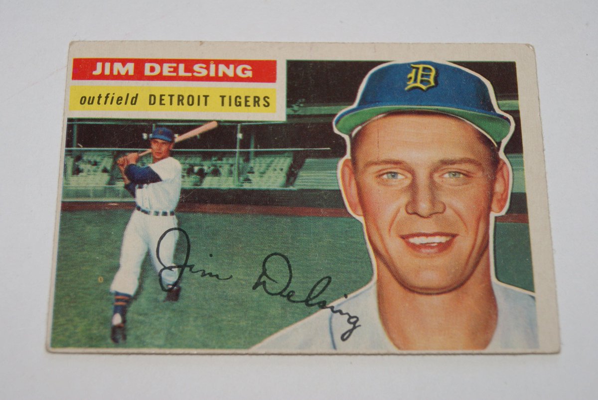 Wisdom_Lane's tweet photo. 1956 TOPPS Baseball Card JIM DELSING Detroit Tigers Outfield Card Number 338 White Back https://t.co/vaQVZw23TM #WisdomLane #Etsy #WhiteBack https://t.co/YUloFn43Hv
