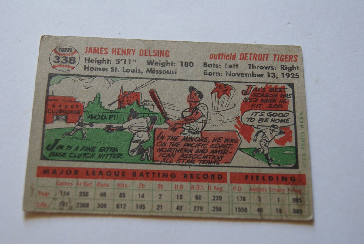 Wisdom_Lane's tweet photo. 1956 TOPPS Baseball Card JIM DELSING Detroit Tigers Outfield Card Number 338 White Back https://t.co/vaQVZw23TM #WisdomLane #Etsy #WhiteBack https://t.co/YUloFn43Hv