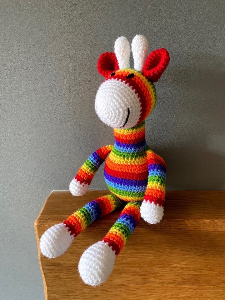 Rainbows can brighten anyone’s day 😊  This sweet giraffe is made to order and can be crocheted in any colour combination you choose!
etsy.me/3wkd47t
#firsttmaster #handmade #giftidea #atsocialmedia #craftbizparty #UKMakers #Etsyme