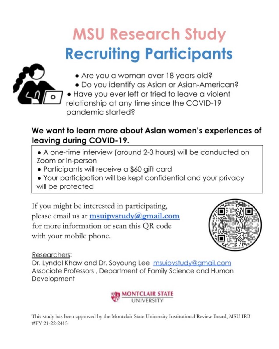 FSHDmontclair's tweet photo. If you are interested in participating in this study, please contact msuipvstudy@gmail.com. https://t.co/lfXv3hmSqS