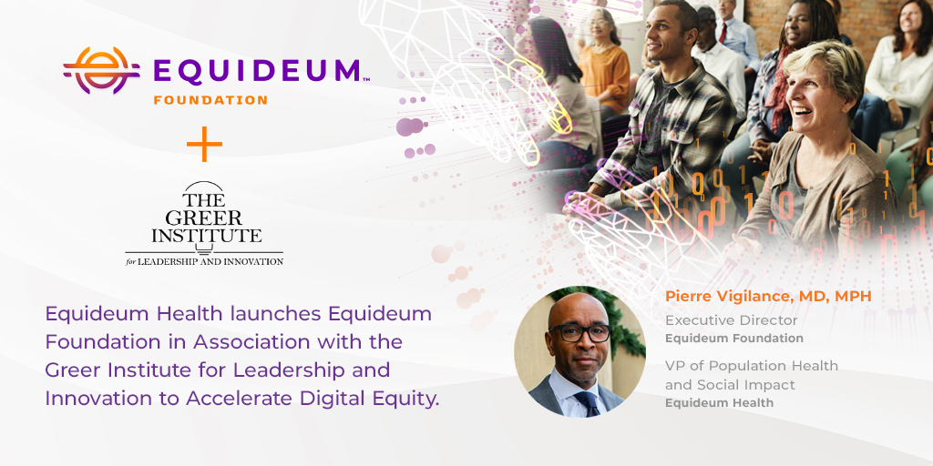 Announcing the launch of the Equideum Foundation in Association with the <a href="/Lead_Innovate/">Greer Institute</a> to accelerate digital equity. Read more: equideum.health/press-releases… #healthequity #EquideumHealth #equity #digitalequity #web3 #blockchain