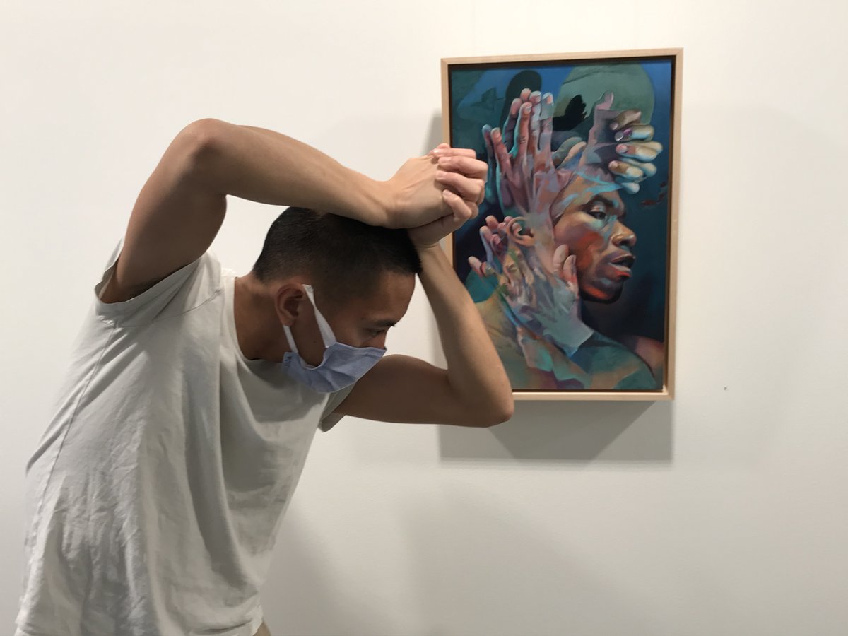 jfranklindance's tweet image. Philip Baraoidan (Company E and Perfect Pointe) presents a newly remounted edition of his ‘Tales of Moria,” a 2021-22 season opening commission by JFD.  Philip seen here @fredschnidergallery with art @scotthutchisonart for a 2020 live stream
janefranklin.com/performance/on…
@arl_artscene