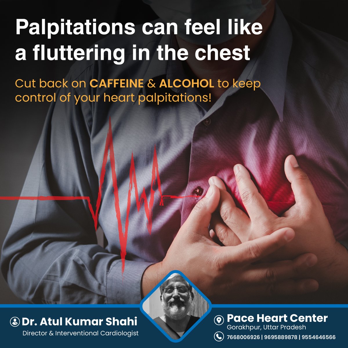 DrAtulKumarSha5's tweet photo. #Heartpalpitations are common, and they often last for a few seconds. #Lifestyle factors can cause heart palpitations. Less frequently, an underlying #medical condition is responsible. It is recommended to cut back on #caffeine and #alcohol!

#Cardiology #Health #HealthyLifestyle https://t.co/E9vyo9t4qM