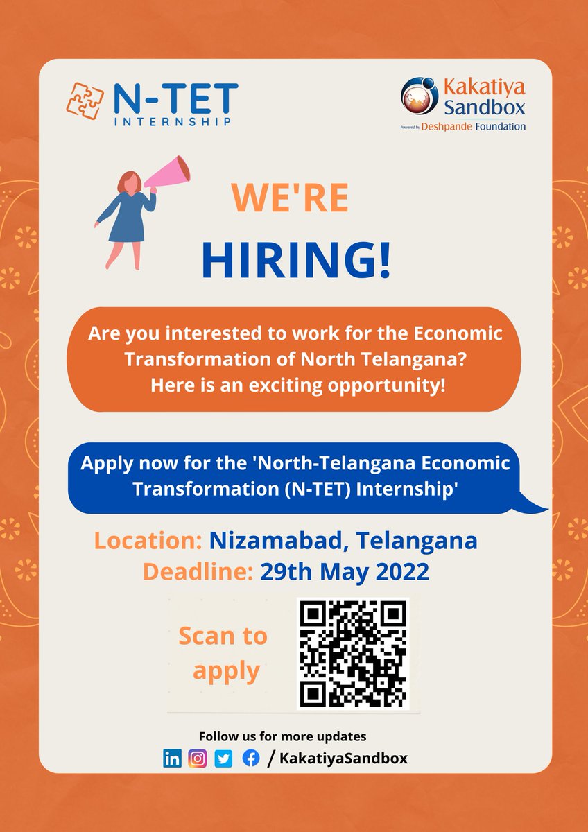 Sri.C.Narayana Reddy Garu, Collector &amp; District Magistrate Launched North-Telangana Economic Transformation Internship by <a href="/KakatiyaSandbox/">Kakatiya Sandbox</a>.

Any passionate professional can apply to work toward developing the economy of North Telangana.

<a href="/Collector_NZB/">District Collector Nizamabad</a> 
(1/2)