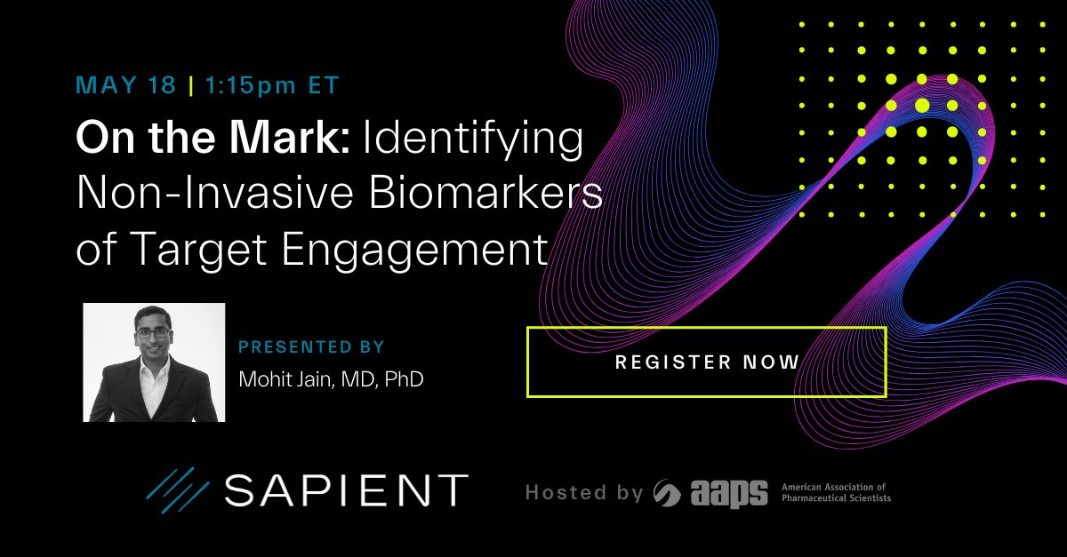 SapientBio's tweet photo. Are you registered yet? Don't miss the opportunity to learn more about this hot topic and have your questions answered by @MoJain2 during the live Q&A: https://t.co/st6v8SxdWd
Hosted by @AAPSComms #targetengagement #targetengagementbiomarkers #biomarkerwebinar #echalktalk https://t.co/jLtPqa3mnJ