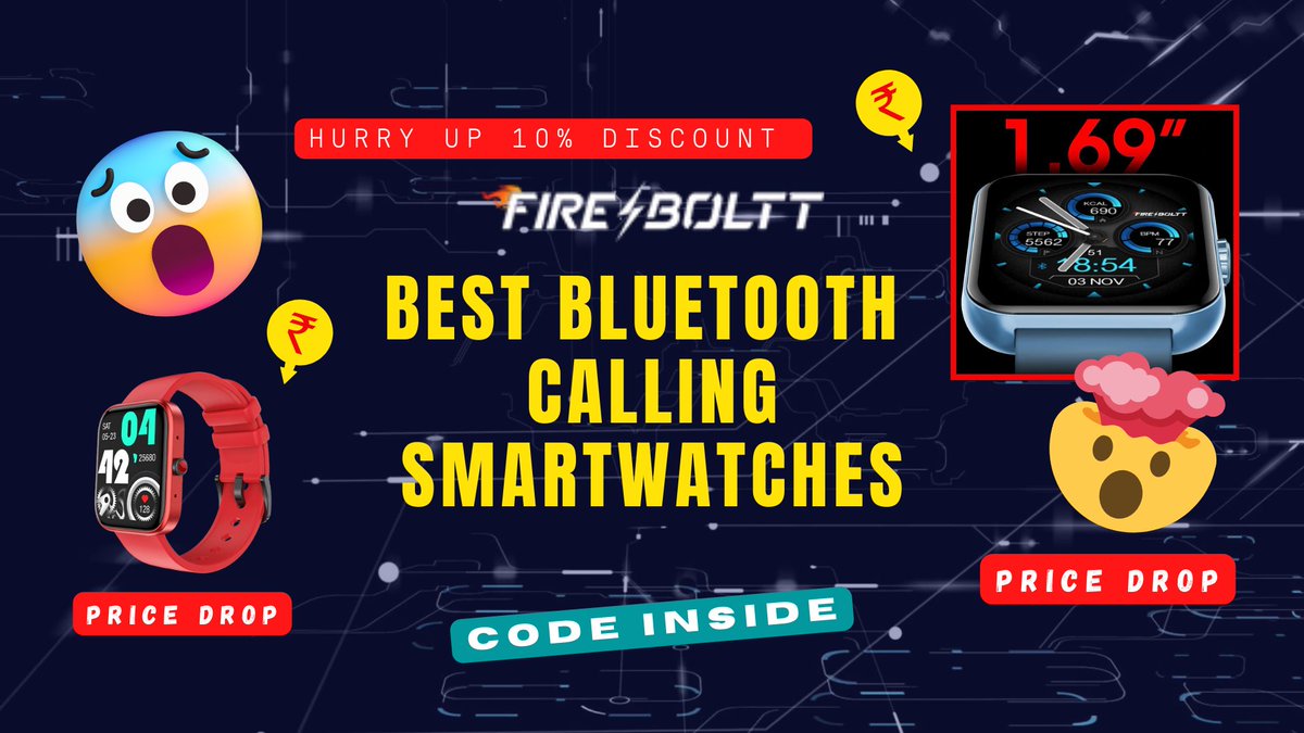 reviewer_tech's tweet photo. This is a video on Fireboltt Top 5 Bluetooth Calling Smartwatch in India in 2022.

To get Flat 10% discount on Fireboltt ⚡product's 
https://t.co/nqBx88qKxg 

#fireboltt #smartwatch #Bluetooth #calling #TechReviewer #2022 #tech
#new #watch

watch video: https://t.co/Rk980byQvc https://t.co/FH7yspnEtZ