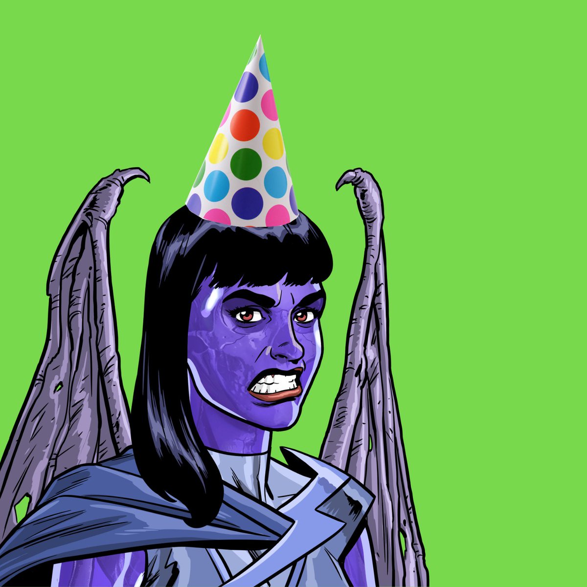 Happy Birthday <a href="/punkscomic/">PUNKS Comic</a> @MetaHero_ 

This is about as happy as she gets, so be grateful.