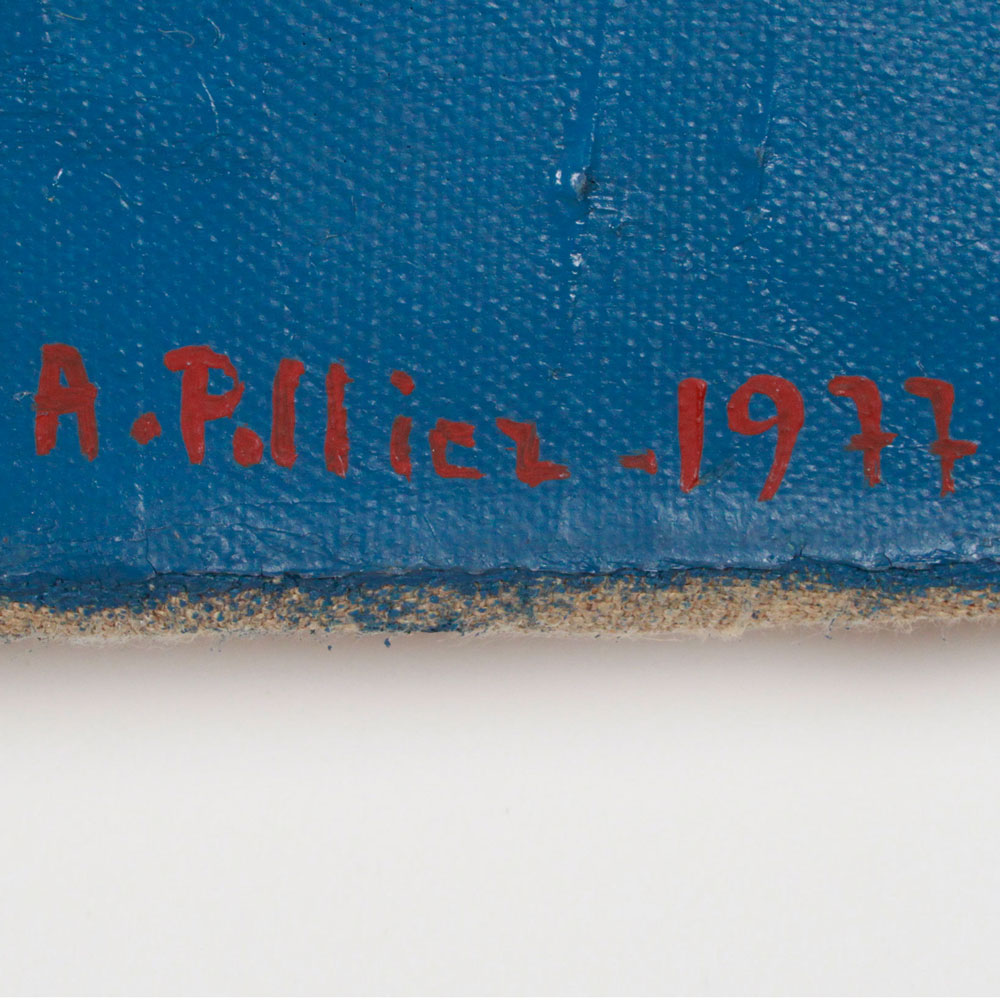 Bellamys_World's tweet photo. Andrée Pollier red floral geometric composition on a blue background from 1977.
Pollier started depicting an imaginary world in 1960, after devoting much of her life to landscapes. She #Painitings #geometric #colors #art #contemporaryart #contemporarypainting  #Bellamysworld https://t.co/vN7Obezbxg