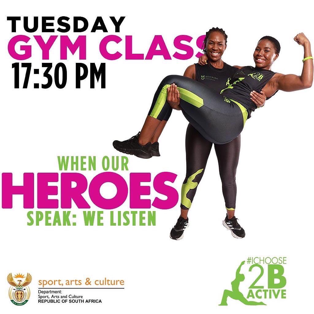 Ichoose2BActive's tweet photo. Today is #Move4Health Day the #IChoose2BActiveHeroes will B celebrating what their bodies are capable of in the #ChooseDay Virtual Gym Class this evening at 17:30

Join us as we #Move4Health!

I Choose 2 B Active...HOW ABOUT YOU?

#IChoose2BActive #AfricaMoveMore #AfricaMonth2022 https://t.co/R8VQxV8CeS