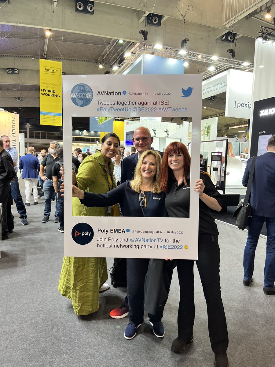 FlennikenPaige's tweet photo. #POLYTweetUp #ISE2022 @PolyCompanyEMEA @AVNationTV @josiahway @GinaSans @WilliamsAV_LLC @nancyblanchard @joelloyd https://t.co/CFz1mTW8MS