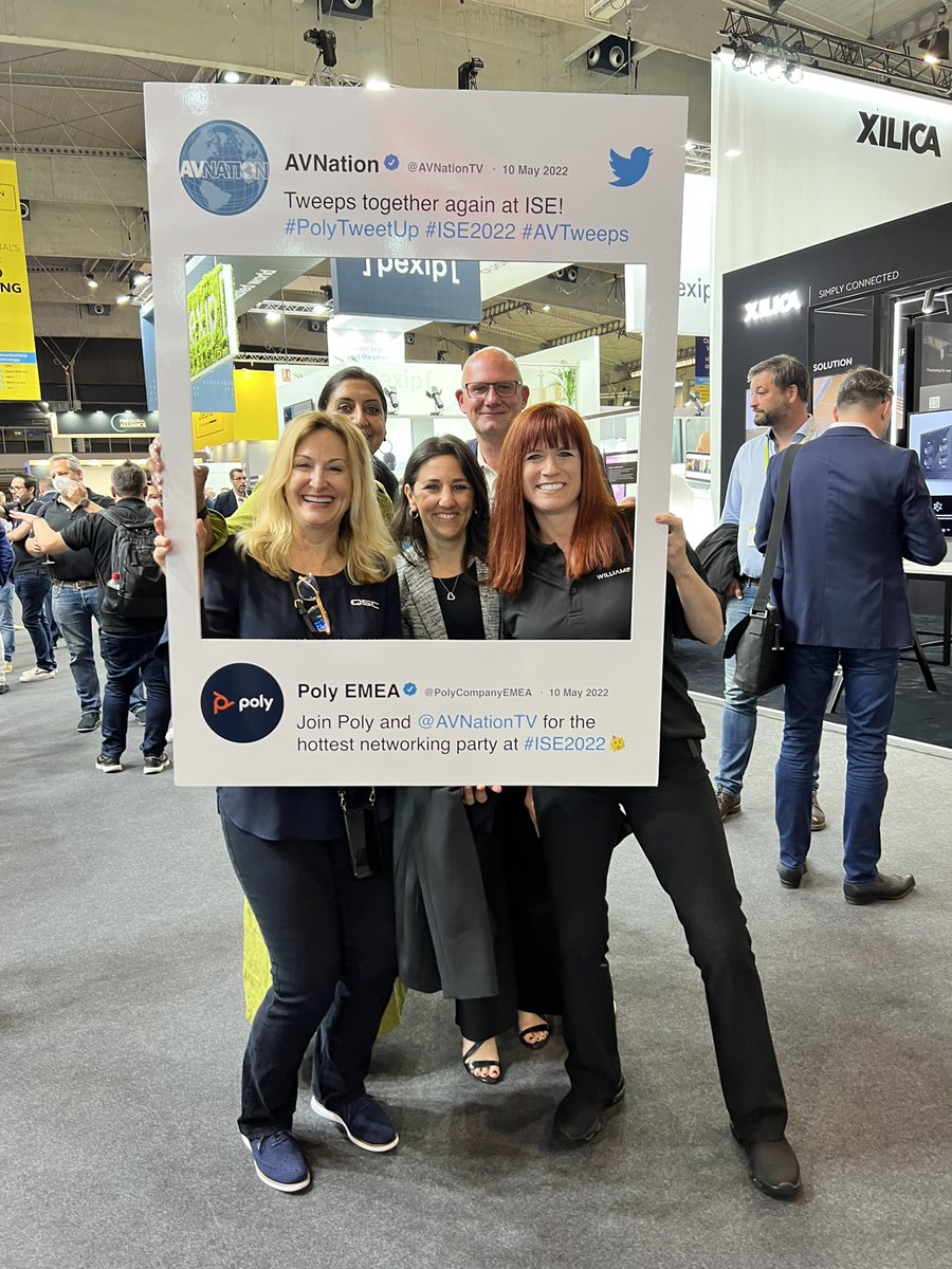 FlennikenPaige's tweet photo. #POLYTweetUp #ISE2022 @PolyCompanyEMEA @AVNationTV @josiahway @GinaSans @WilliamsAV_LLC @nancyblanchard @joelloyd https://t.co/CFz1mTW8MS