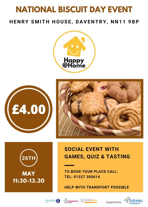 Did someone say... BISCUITS?! Yes, it is our National Biscuit Day Event on Thursday 26th May! There is so much to look forward too - homemade biscuits, biscuit cakes, games, a raffle &amp; so much more!See the poster attached for all the details! #nationalbiscuitday #teaandbiscuits