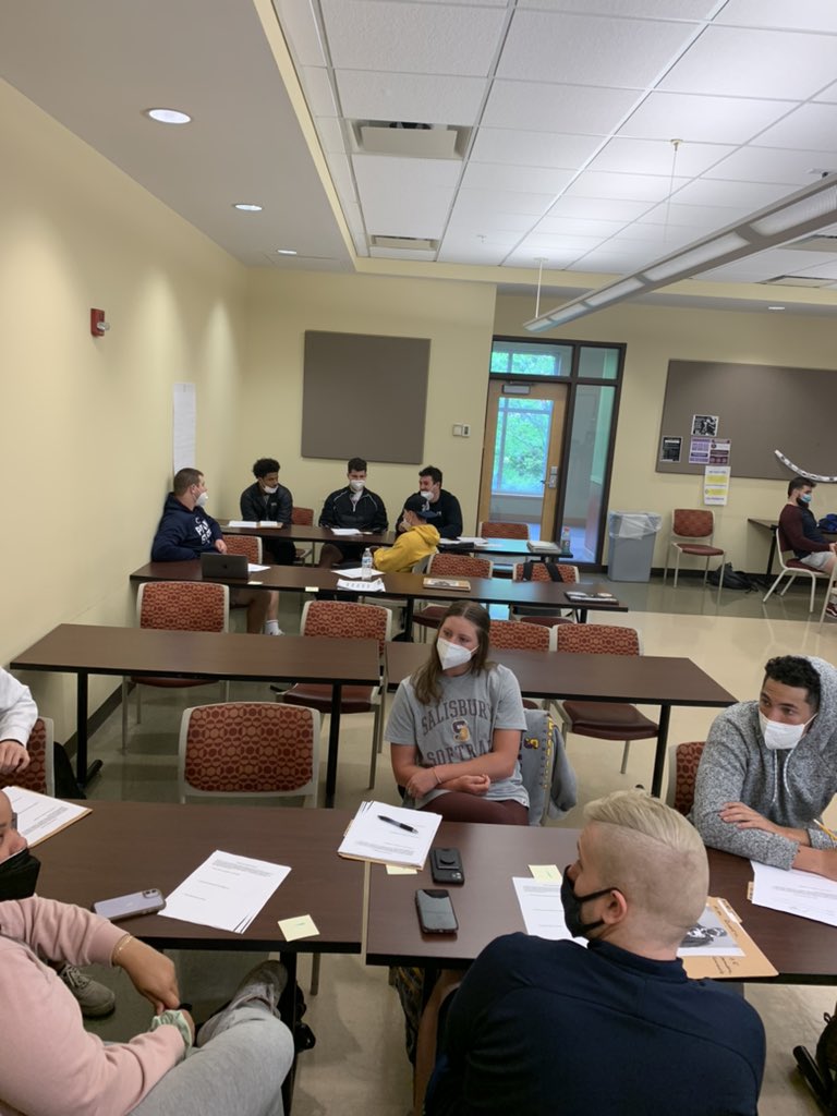 RonSiersJr's tweet photo. SCED 101 Learning Leadership @TLCTalk students reflecting upon their most meaningful recognition in class this morning @SalisburyU  @Seidelschool @scedpe @lahenry96 @Jim_Kouzes @jimfox_66  @gregagl https://t.co/Fxy5CfwgRq