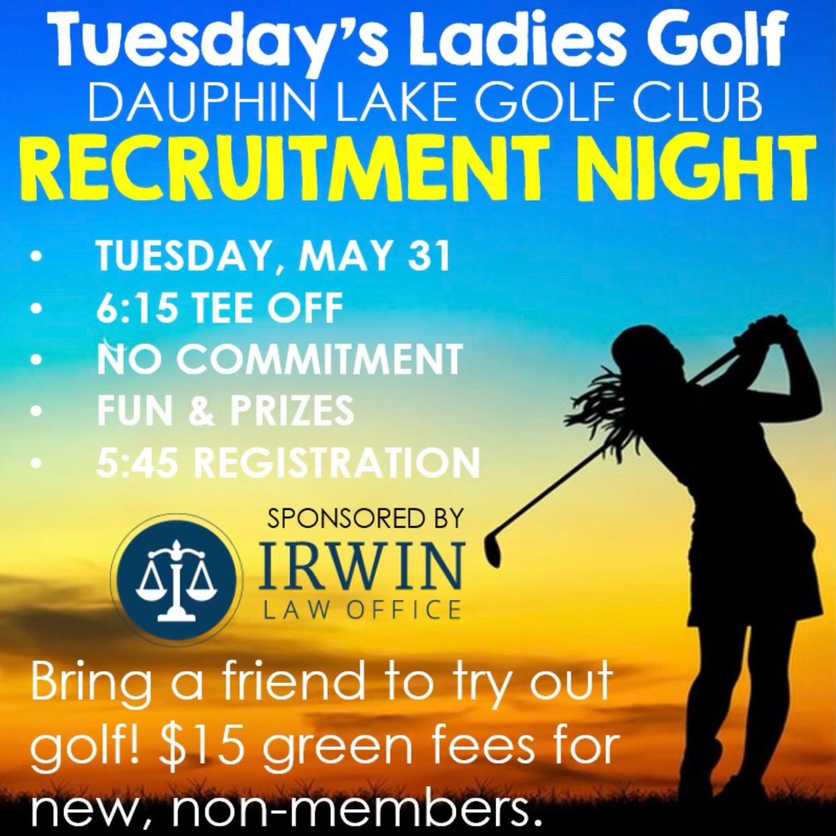 dauphingolf's tweet photo. Calling all ladies! You're invited to our Tuesday Ladies Golf Recruitment Night. More information about our Ladies Club is available here: https://t.co/rKu3EgJzV8 https://t.co/BnMOFgv99n