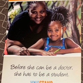 ShowUpStandOut's tweet photo. Behind every successful student is a parent making sure she gets to school. 

Show Up, Stand Out is here to help. https://t.co/UyRXNbB9VZ