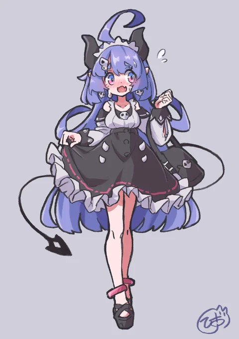 かなり前に描いたうちの子メイド服っぽい服 #メイドの日 