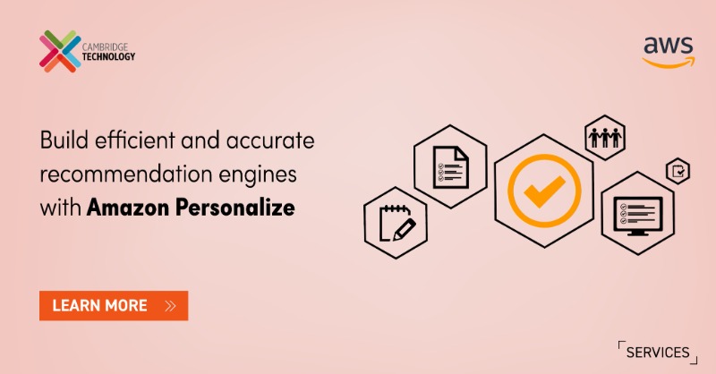 cam_technology's tweet photo. One size doesn't fit all! So, why give generic recommendations to customers? Get #AmazonPersonalize to leverage #MachineLearning, and offer real-time, personalized recommendations. Here's how: https://t.co/ZTknaIc1hC #RecommendationEngine @AWS_Partners @awscloud
