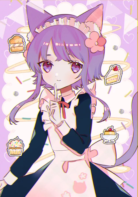 メイド服のねこみみおとこの娘 #メイドの日