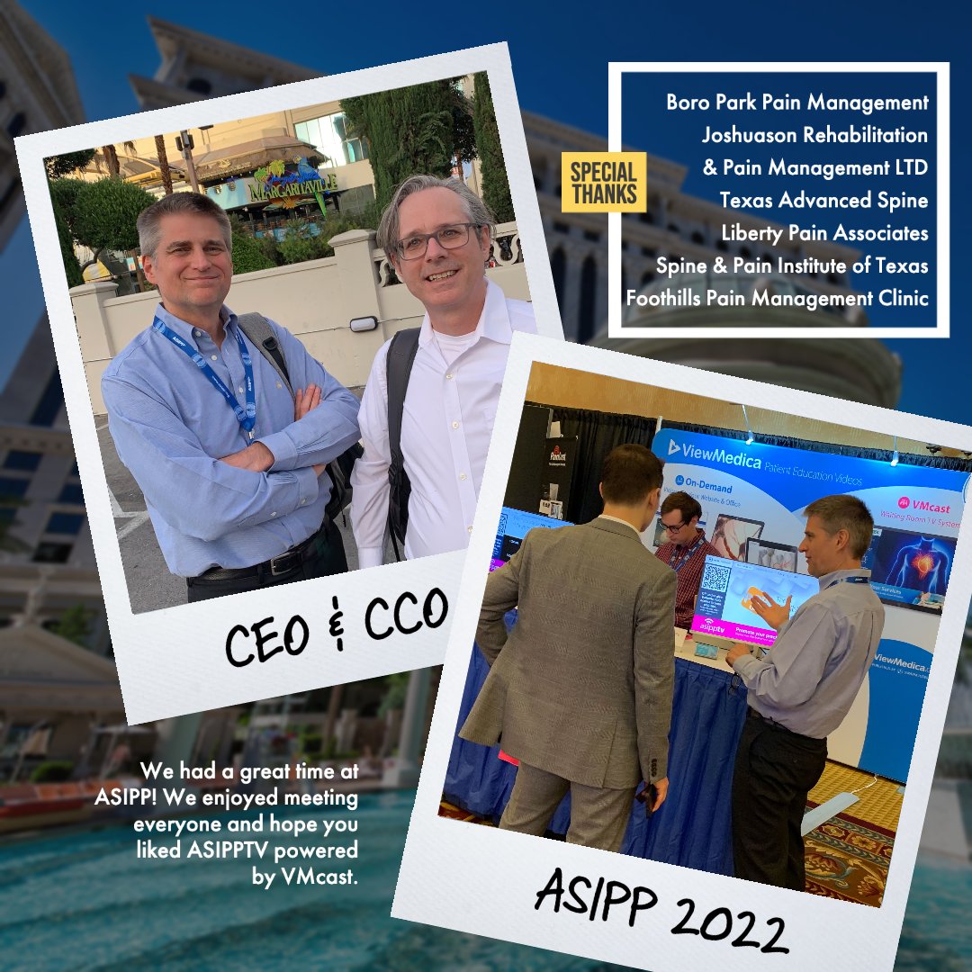 ViewMedica's tweet photo. We really had a great time meeting everyone @ASIPP. Thanks to everyone who stopped by. We hope you loved #ASIPPTV powered by #VMcast! https://t.co/5nnYGcQWvG
