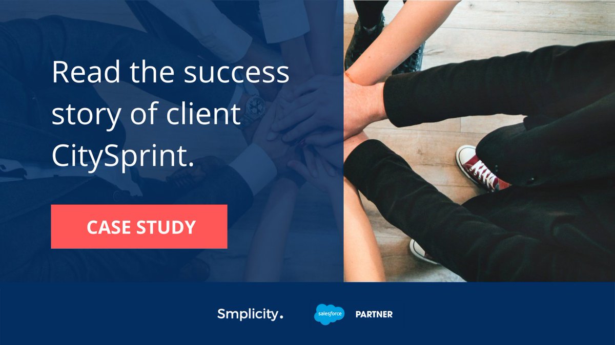 SmplicityCo's tweet photo. Read the success story CitySprint: https://t.co/PBzn1fPBbY
Smplicity will develop with you a roadmap to achieving your goals using the Salesforce platform. 

#Smplicity #salesforcepartner #CRM #Servicecloud https://t.co/QIM9LflNa3