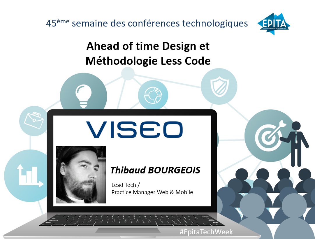 LTrebulle's tweet photo. Bienvenue à Thibaud Bourgeois de @viseogroup qui va expliquer aux étudiants comment gagner en productivité dans leurs projets en s'appuyant sur une approche cloud centric et des méthodologies #positivedigitalmakers #VISEOSpirit
#Craftsmanship #Architecture
@EPITA #EpitaTechWeek https://t.co/dYNZiSBTk4