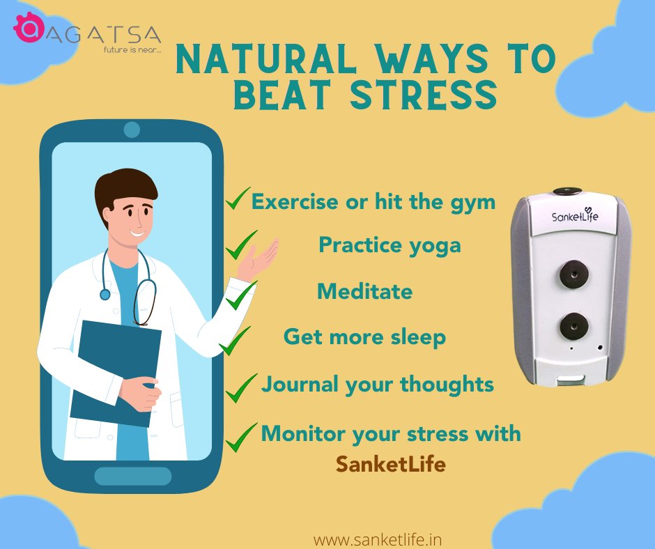 Stress is something that everyone experiences, but not everyone knows how to overcome it. 
Here are some ways that will help you cope with stress.

#agatsa #SanketLife #ECG #hearthealth #heart #fitness #healthcare #gym #exercise #fitnesstips #stress #healthylife #healthymind