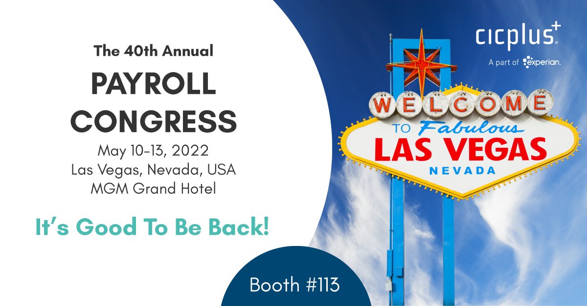 CICPlus's tweet photo. #PayCon is here, and we're ready! Stop by booth #113 to learn about our expanding range of solutions to meet your #compliance needs in today's #hybridworkplace.

It's good to be back!

#payroll #payrollprofessionals https://t.co/1ODZQ4SPES