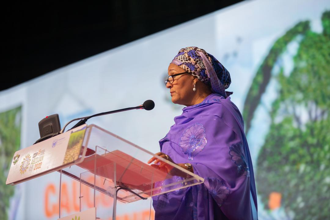 AminaJMohammed's tweet photo. We must eliminate all barriers that prevent women’s access to, use of and control over land.

#United4Land #UNCCDCOP15 https://t.co/B068uCPUdg