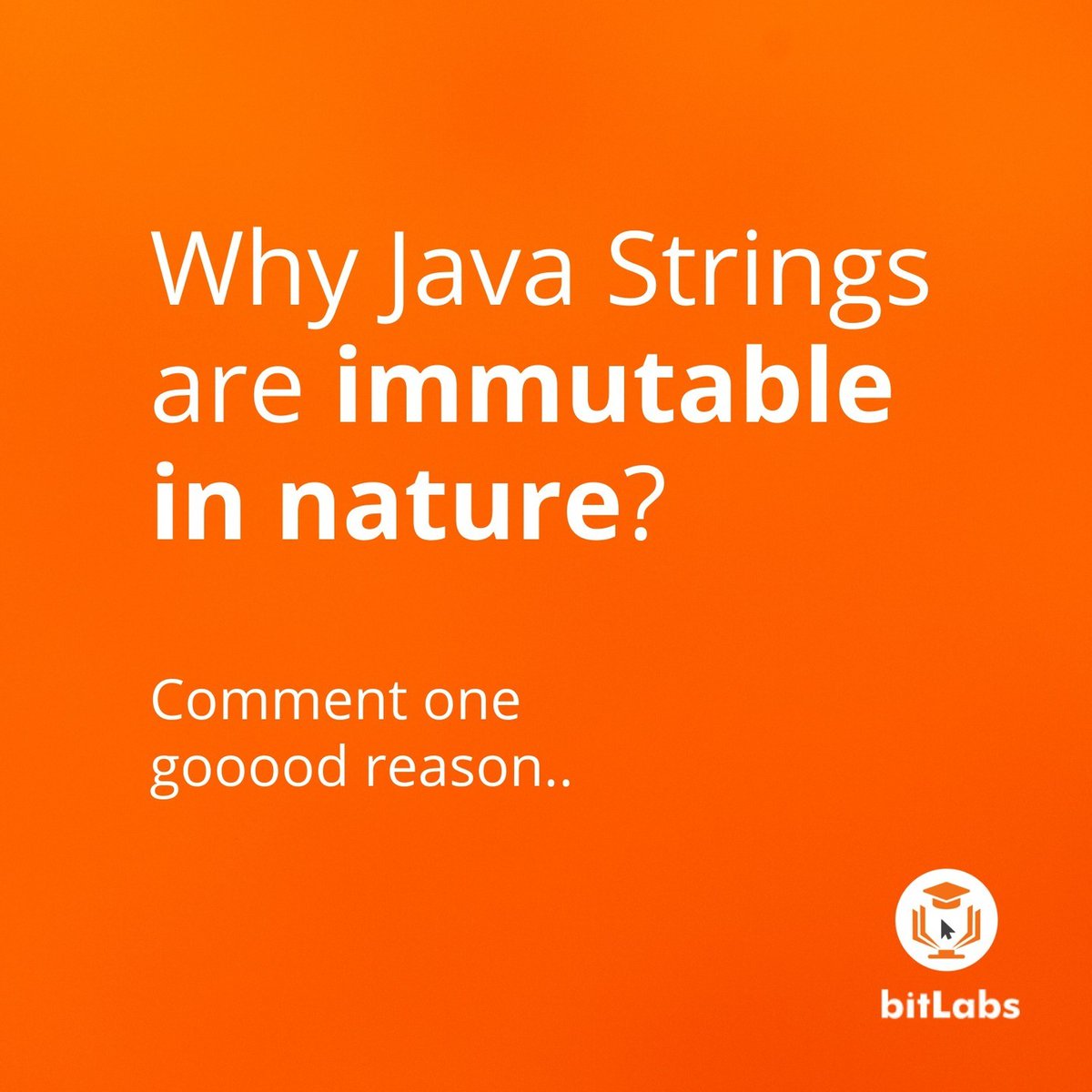 BitLabs's tweet image. Why Java Strings are immutable in nature?

#bitLabs #java #javastrings #btech #coding