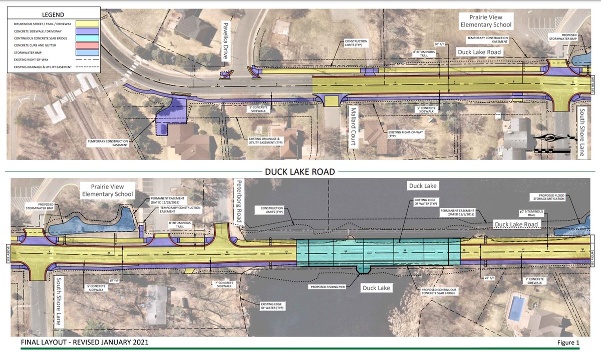 Huge walkability improvement incoming! This summer EP is reconstructing part of Duck Lake Rd to include a trail and sidewalk. This is an important corridor for students traveling to the elementary school or high school by foot or bike. 
edenprairie.org/community/infr…