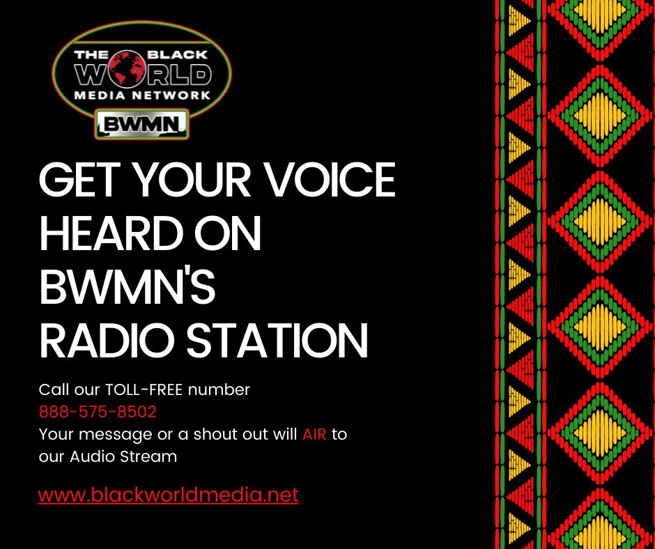 BWMNet's tweet photo. Looking to show some love and send a message in the biggest way possible? Hit us up, TOLL FREE: 888-575-8502, leave your shoutout and we will air in on our stream. It's that simple! 

LISTEN LIVE HERE: https://t.co/F71nL8gufw
#BlackTwitter #Blacknews #Blackmedia #BWMN #Callus https://t.co/FTlwX9Advu