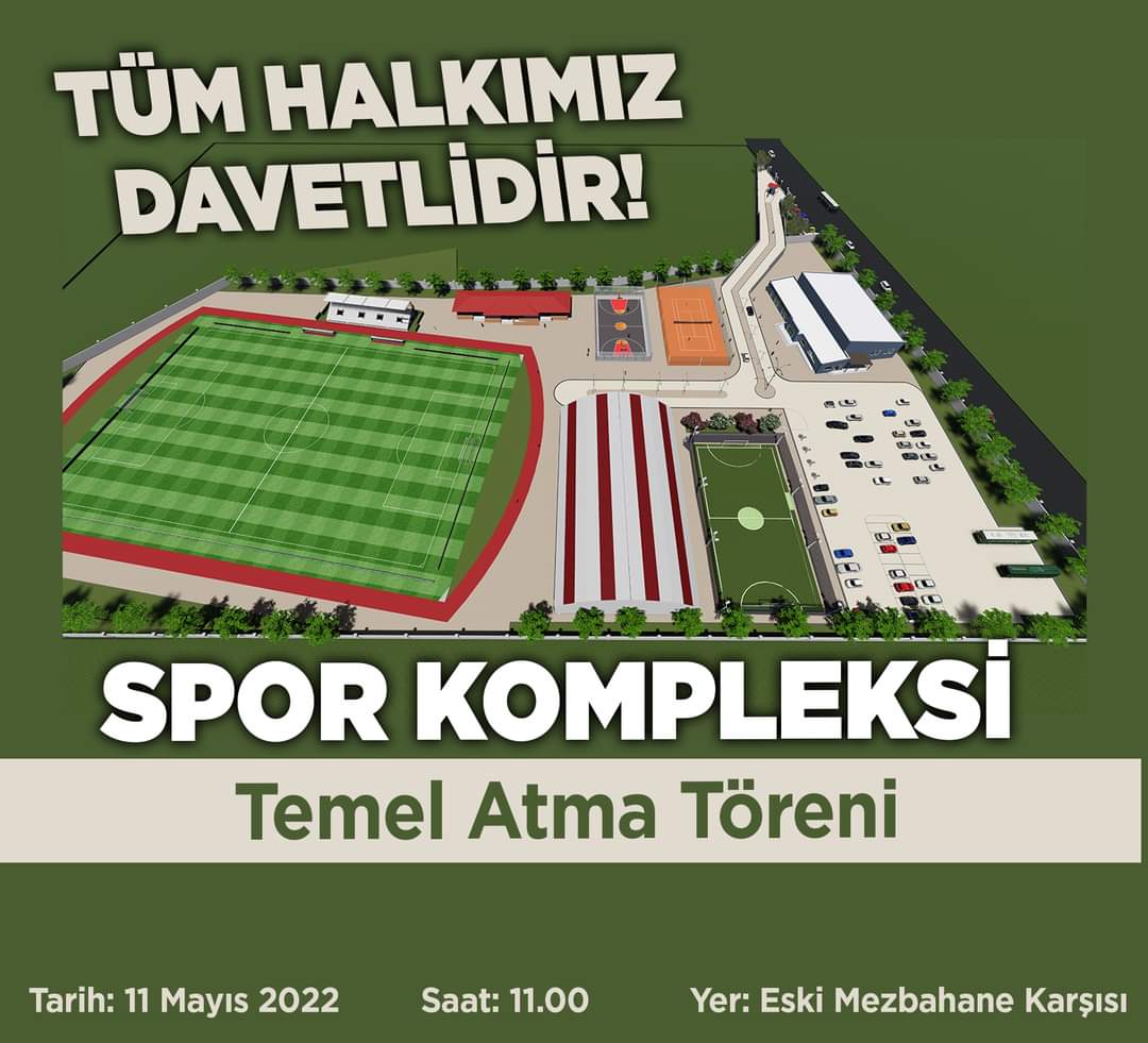 PartiRkagac's tweet photo. 11 MAYIS 2022 (YARIN) DÜZENLENECEK OLAN SPOR KOMPLEKSİ TEMEL ATMA TÖRENİNE TÜM HALKIMIZ DAVETLİDİR.  YER: ESKİ MEZBAHANE KARŞISI SAAT: 11:00 https://t.co/WinfZ1gOs5
