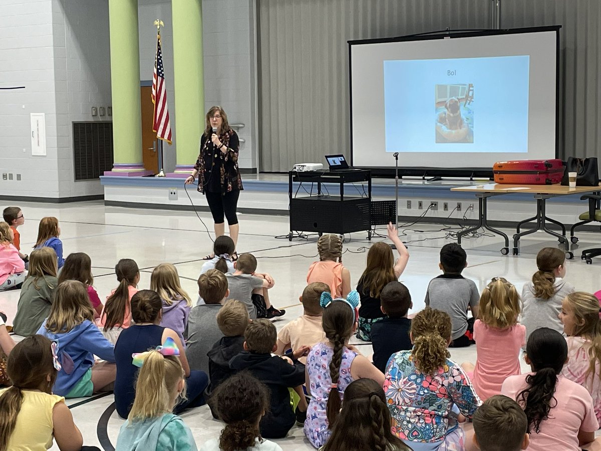 Enjoying an author visit with <a href="/crims10/">Carolyn Crimi</a> 📚<a href="/WYEPrincipal/">Wyandotte Elementary</a>