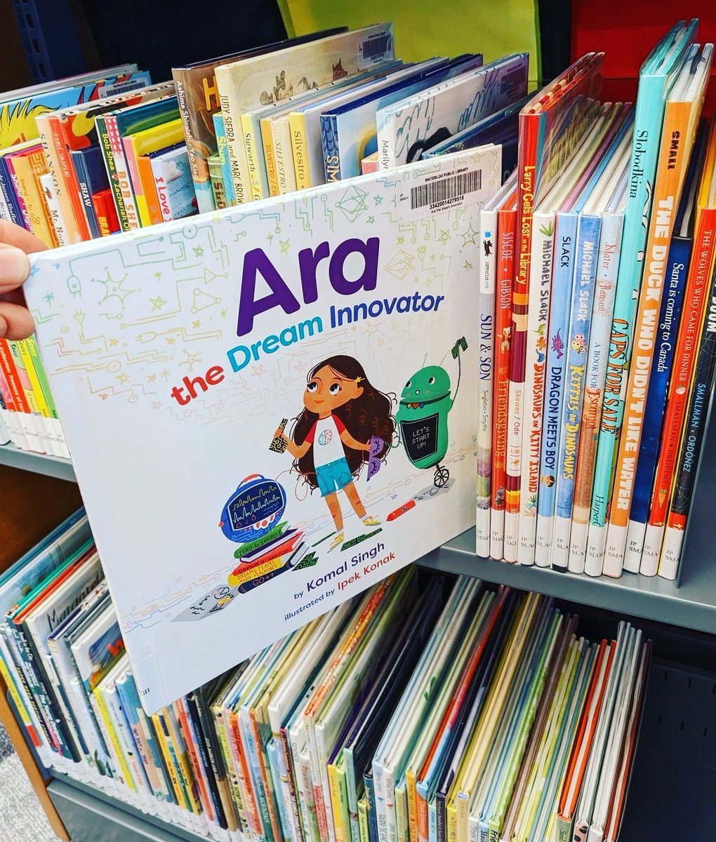 #AraTheDreamInnovator in great company, at the @waterloolibrary Eastside Branch grand opening!! 
📚📚📚📚
We love local authors (<a href="/k0mal_singh/">Komal Singh</a> ) being supported by neighborhood libraries - thank you <a href="/WaterlooLibrary/">Waterloo Public Library</a>! 
👩🏽‍💻🤖
#KWAwesome #WRAwesome #STEM #KidLit