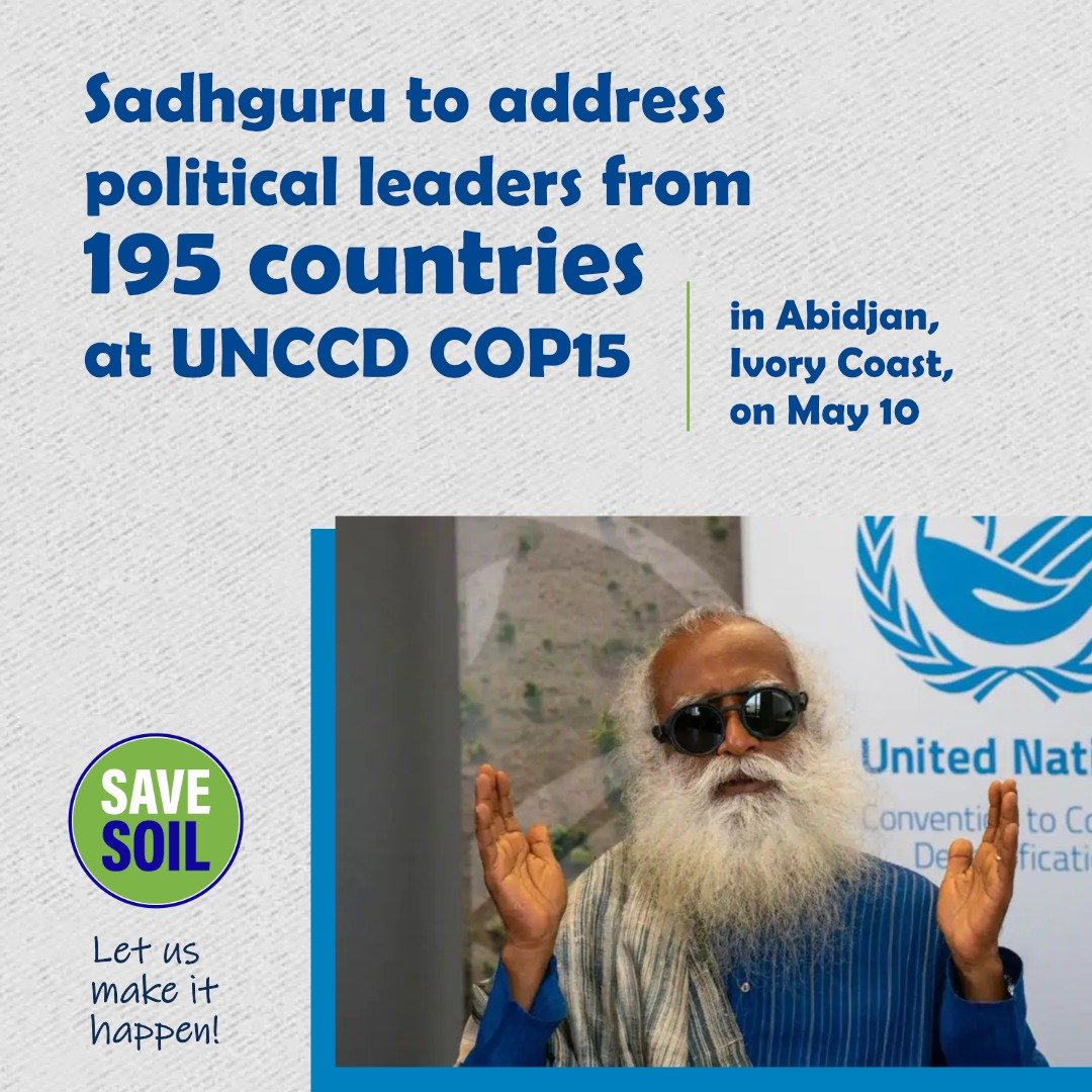 Ramesh43520569's tweet photo. The Save Soil movement is a love affair with the land and life around us, not a fight with anyone.
Action Now: https://t.co/DQoVU61eWy
#SaveSoilAtCOP15
@SadhguruJV @UNCCD COP15 https://t.co/HpVghvrlNr