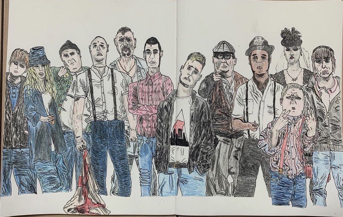 My son’s #ThisisEngland drawing. Can you find yourself? @StephenGraham73 <a href="/AndrewShim/">Andrew Shim</a> @Vicky_McClure <a href="/JosephGilgunCom/">Joe-Gilgun.Com</a> <a href="/ANDYLPELLIS/">Andrew Ellis</a>  <a href="/Michaelsocha/">Michael Socha</a> <a href="/GeorgeNewton054/">George Newton "Banjo"</a> <a href="/DanielleWatson_/">Danielle Watson</a> <a href="/ChanelCresswell/">Chanel Cresswell</a>
