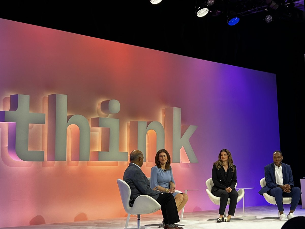 Krewell's tweet image. IBM and the disrupters at #Think2022 talking security, data, and finance.