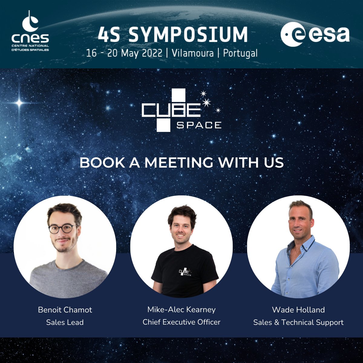 CubeSpace_ADCS's tweet image. We will be in Portugal next week for the 4S Symposium 2022, organized by the @esa! 

Book a meeting with us to discuss our latest #ADCS products and services and stop by booth 8 to meet the team: calendly.com/cubespaceconfe…

#4ssymposium2022 #CubeADCS #Cubesats #Portugal