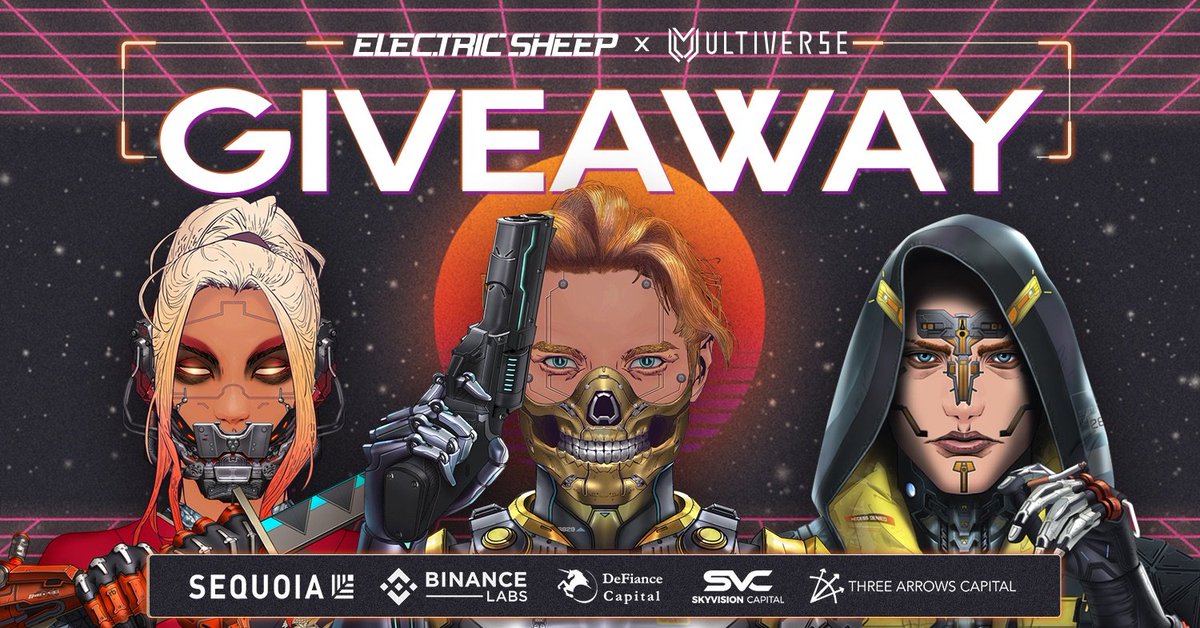 Electric Sheep Give me 5️⃣ event 

📢 We're giving away 5️⃣ #Mintlist spots for our genesis #ElectricSheep NFTs!  

Tasks:
✅Follow @0xElectricSheep &amp; <a href="/UltiverseDAO/">Ultiverse</a> 
✅Like, RT and @ 3 friends
✅Join Discord: discord.gg/ultiverse

🔥 Winners picked in 48 hours! 🔥