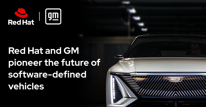.<a href="/RedHat/">Red Hat</a> and <a href="/GM/">General Motors</a> partner to advance software-defined vehicles and smart automotive technologies at the #edge. Get the news: red.ht/3kWkIAW #RHSummit
