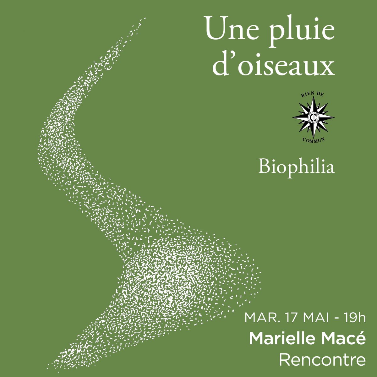 maisonpoesie1's tweet photo. // MARIELLE MACÉ - UNE PLUIE D'OISEAUX //
La rencontre entre l'oiseau et la poésie n'est pas nouvelle. Face à la disparition des oiseaux, c'est un rendez-vous qui est donné à l'homme pour écouter cette musique. Rencontre le 17 mai, 19h ➡️  https://t.co/2YdPdNk3BM https://t.co/53FW5V2SIh