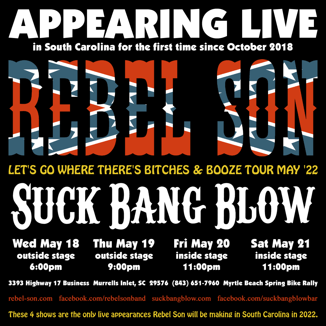 Next Week ★ May 18 · 19 · 20 · 21
#rebelson #confederate #dixie #csa #suckbangblow #murrellsinlet #southcarolina #letsgowheretheresbitchesandbooze