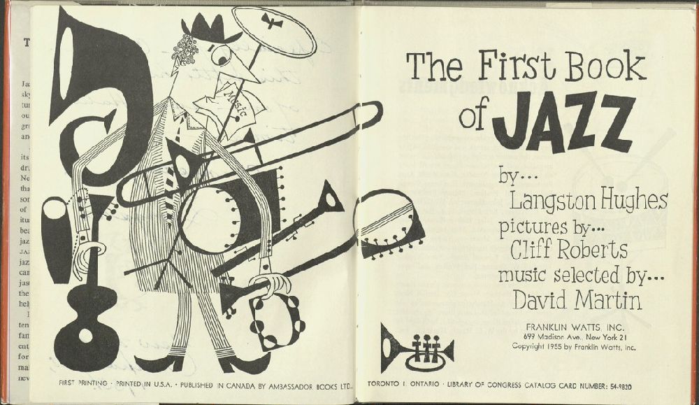 The first book of jazz / by Langston Hughes ; pictures by Cliff Roberts ; music selected by David Martin.
Complete work digitized: bit.ly/3rvdBjE
