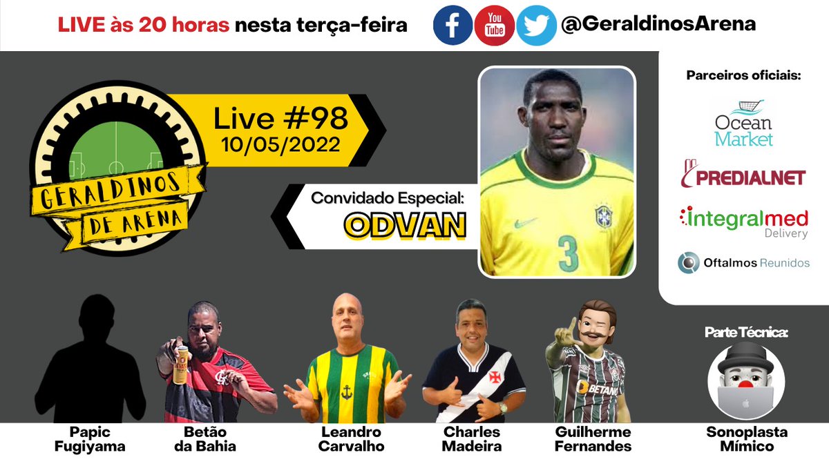 GeraldinosArena's tweet photo. Hoje é dia de Geraldinos!
A live começa às 20hs e teremos as informações do #VascoDaGama #Flamengo #Fluminense #Botafogo com Charles, @AlbertoSLN , @GuigaoFFC , Papic do @riofutcast e a presença especial do zagueiro-zagueiro Odvan na live. #odvan #zagueirozagueiro E HOJE https://t.co/iYdnszazgn
