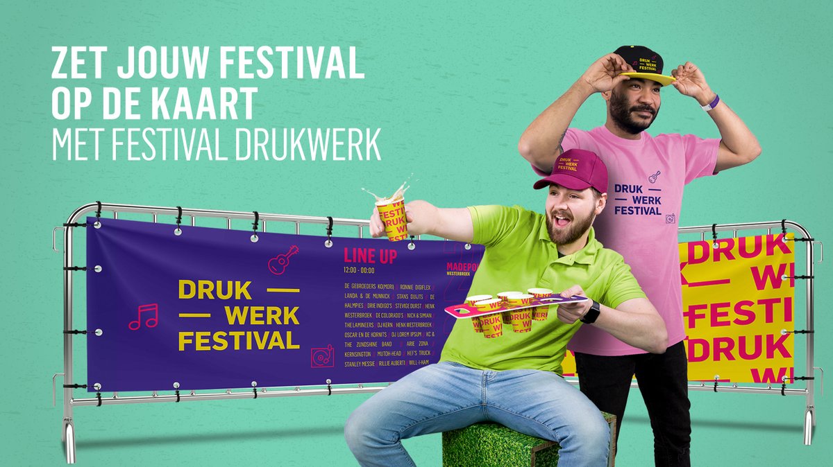 Iedereen wordt blij van een festival. 🤩 Of het nu om muziek festival gaat of om een foodtruck festival: hoe zorg je dat jouw evenement nou een succes wordt? Drukwerk kan je daar heel goed bij helpen! Bekijk al het festival drukwerk op onze website: bit.ly/3wgVH8O
