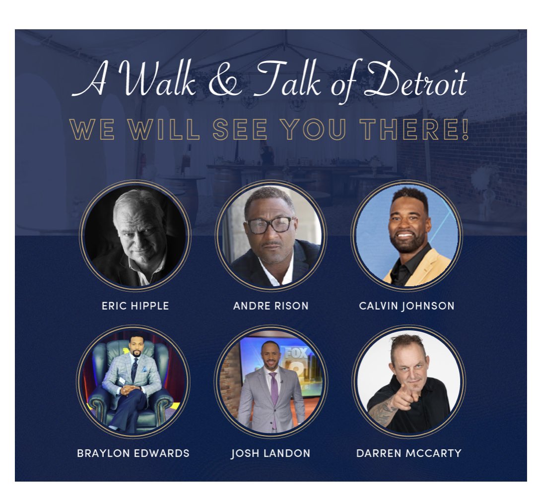 thesportsma's tweet photo. This Thursday in Detroit! Grab your Tickets. Register: https://t.co/M77KlXrW4m @HOFHealth @NFLAlumniDet @EHipple @AndreRisonPro @calvinjohnsonjr @JoshLandonFox2 @FundRecovery #BraylonEdwards #DarrenMcCarty #mentalhealth #substanceabuse https://t.co/XCUTaCiSHY