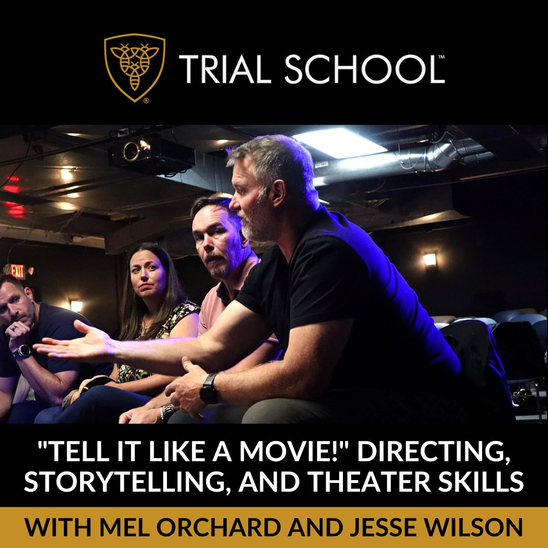 trial_school's tweet photo. This past weekend, Mel Orchard and Jesse Wilson taught the Tell it Like a Movie Workshop. Attendees learned how to apply directing and storytelling techniques to help them discover and deliver the winning story to judges, mediators and jurors. Thanks to all who attended! #MMA https://t.co/zUsBRChfT7
